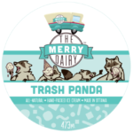 This is a label for Merry Dairy Trash Panda ice cream