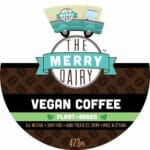This is a label for Merry Dairy vegan coffee ice cream