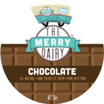 This is a label for Merry Dairy chocolate ice cream