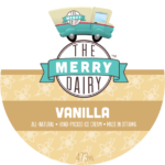 This is a label for Merry Dairy vanilla ice cream