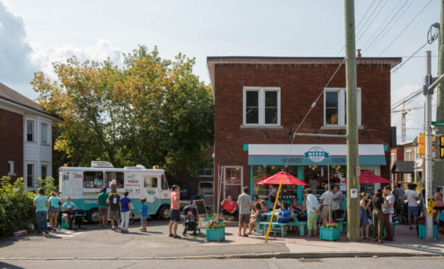 A Sunny Day on a Merry Dairy Day! The Merry Dairy at 102 Fairmont with a fun crowd enjoying some ice cream!